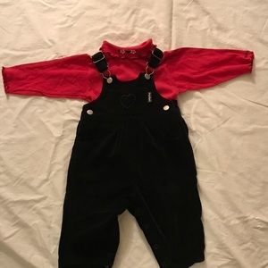Baby B’gosh Blk Jumper-12m & Rd Shirt w/ snaps 18m